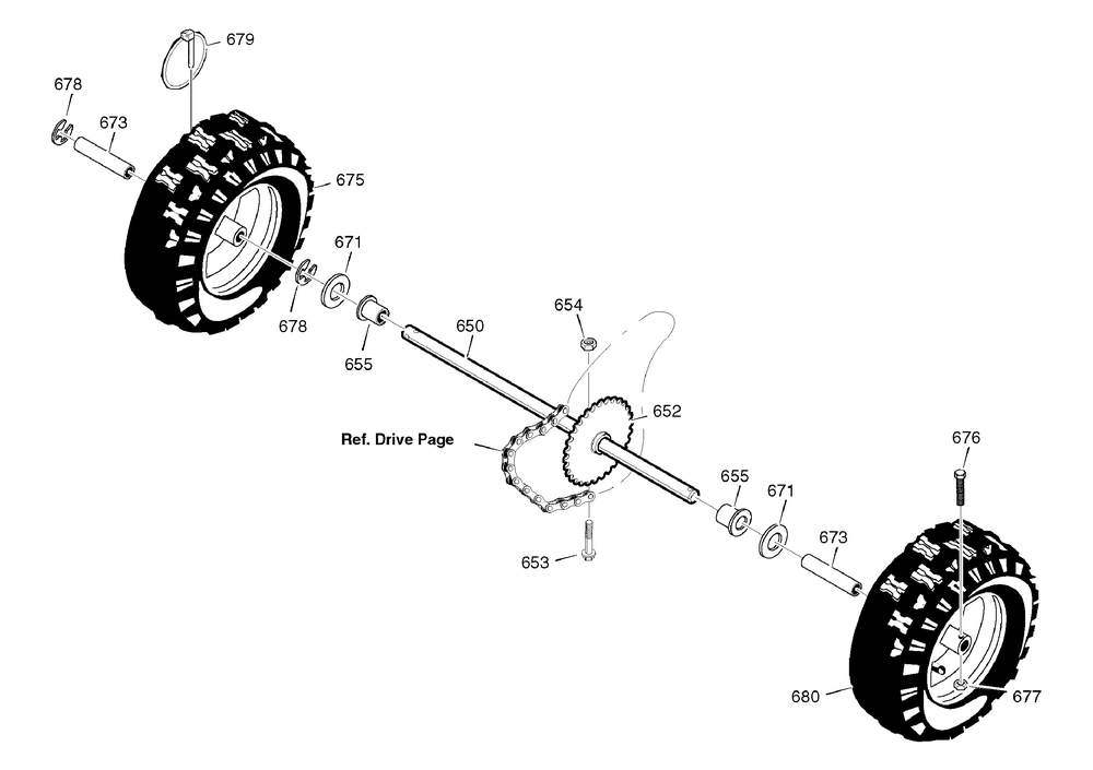 Wheels Diagram and Parts List for 1695375-6271500X43 2007 Briggs and Stratton Snow Blower